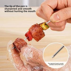 Air Fryer <b>Grill</b> Kebab <b>Rack</b> Thickened Stainless Steel Kitchen Oven Round <b>Grill</b> Portable Barbecue <b>Grill</b> 24 Pins - Product Image 2