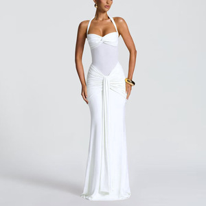 Nuovo Abito con Collo a Scollo Alto in Tessuto a Rete e Nastro, <span class=keywords><strong>Lungo</strong></span>, Dolce e Leggero, Stile Europeo e Americano per Feste - Product Image 3