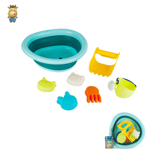 Juego de 7 piezas de cuencos de playa plegables para niños con pala de tiburón y regadera - Product Image 4