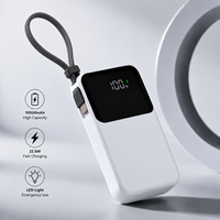 Batterie externe 10000 mAh avec affichage numérique, batterie portable avec câble intégré, charge rapide PD 22,5 W, ODM