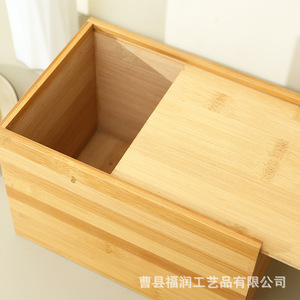 กล่องเก็บของไม้ไผ่ทรงสี่เหลี่ยมผืนผ้า สูง 8.5 นิ้ว กล่องบรรจุภัณฑ์ของขวัญงานฝีมือ - Product Image 3
