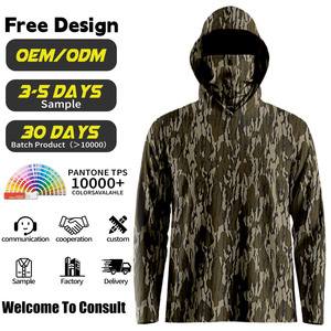 Bán Buôn Người Đàn Ông Của Tùy Chỉnh Thăng Hoa In Ấn Thoáng Khí Camo Săn Bắn Áo Mặt Trời Bảo Vệ UV Hiệu Suất Câu Cá Áo Sơ Mi Với Mui Xe - Product Image 1