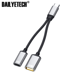 <span class=keywords><strong>2</strong></span> en 1 USB C <span class=keywords><strong>OTG</strong></span> <span class=keywords><strong>Cable</strong></span> adaptador de teléfono tipo C a USB A adaptador con puerto de carga PD para Huawei para teléfono Xiaomi para tableta portátil - Product Image 1