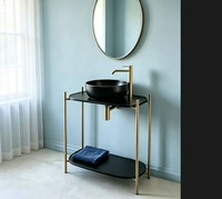 Meuble de salle de bain classique moderne intemporel avec pieds de meuble-lavabo, console de lavabo, suite vintage, accessoires de salle de bain en acier inoxydable et laiton