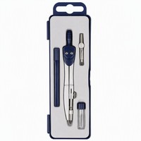 Ensemble de compas de géométrie avec étui, porte-crayons, adaptateur métallique et tube à mine pour étudiants, école, mathématiques, dessin technique