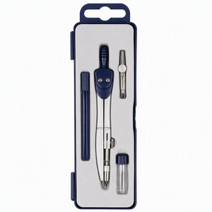 Ensemble de compas de géométrie avec étui, porte-crayons, adaptateur métallique et tube à mine pour étudiants, école, <span class=keywords><strong>math</strong></span>ématiques, dessin technique - Product Image 1