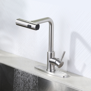 Nouveau robinet de cuisine <span class=keywords><strong>en</strong></span> acier inoxydable au design moderne, pulvérisateur à 3 fonctions avec cascade d'eau chaude et froide, mélangeur d'évier - Product Image 2