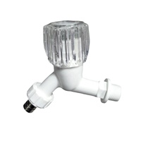 Couleur blanche ABS Triangle Poignée Bibcock Corps Transparent Robinet D'eau En Plastique Bibcock pour Un Usage Domestique