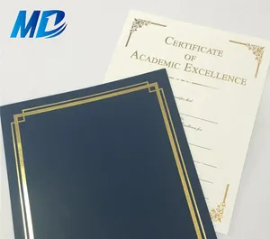 Pasta de Diploma de Papel em relevo para Certificado barato tamanho A4