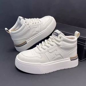 Zapatillas Deportivas Blancas de Caña Alta, Tendencia de Moda 2025, Suela de Goma Gruesa, para Todas las Estaciones, Deportes al Aire Libre, Ocio - Product Image 4