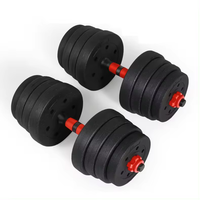 4 en 1 Home Fitness Gym Weight Set Réglable 15kg 20kg 30kg 40kg Ciment Haltères et haltères pour l'exercice de l'haltérophilie