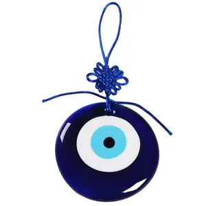 Pingente de olho clássico do nó chinês, 10 cm de diâmetro, grande, azul, sorte, decoração de casa, pendurar na parede