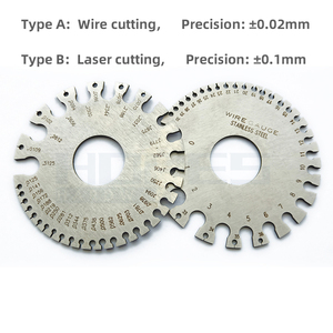 0.007-0.3125 Inch <strong>Wire</strong> Gauge Diameter <strong>Measuring</strong> <strong>Tools</strong> Stainless Steel Thickness Measurer Tester Ruler - Product Image 2