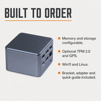 Mini PC industriel Intel N5105 N6005, double affichage HD, LAN 2.5G, 4x USB3.0, M.2 2242, mémoire LPDDR4x intégrée, 75x75x52mm