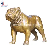 Original décoration de jardin d'art moderne, Sculpture d'animaux en métal, Statue de chien, taureau en Bronze, taille de vie
