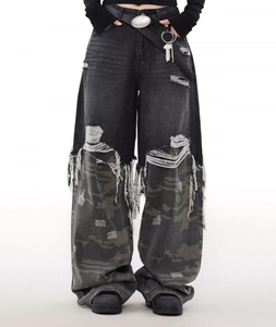 <span class=keywords><strong>กางเกง</strong></span>ยีนส์ผู้ชายทรงหลวมทรงลิงโอเวอร์ไซส์ - Product Image 1