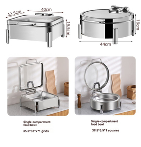 Grosir profesional chaffer persegi panjang piring Chafing alkohol makanan prasmanan hangat kualitas tinggi efisiensi energi - Product Image 2