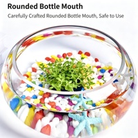 Mini-bol en verre de haute qualité pour aquarium, décoration hydroponique, vase pour plantes, ornement de bureau pour Betta et tortue