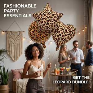 Globos de Aluminio con Estampado de Leopardo y Corazón de 18 Pulgadas a Bajo Precio, Decoración para Bodas, Propuesta de Matrimonio, Compromiso, Día de San Valentín - Product Image 1