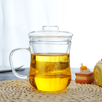 Youjiu Tasse à thé en verre transparent très vendue, capacité 500-1000 ml, avec couvercle et infuseur, style américain, nouvelle collection