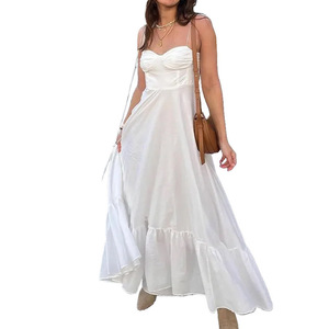 Vestido de Primavera para Mujer, Elegante, Color Sólido, Cintura Alta, Sexy, con <span class=keywords><strong>Tirantes</strong></span>, Estilo Swing - Product Image 5