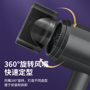 Secador de Pelo 1688 con Iones Negativos, Funcionamiento Silencioso, Flujo de Aire Potente, Uso en el Hogar y Dormitorios - Product Image 2