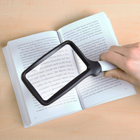Portable Small HD LED Light 3X Rectangular Foldable Handheld Magnifying Glass Magnifier for Inspection Jewelry Reading Reader