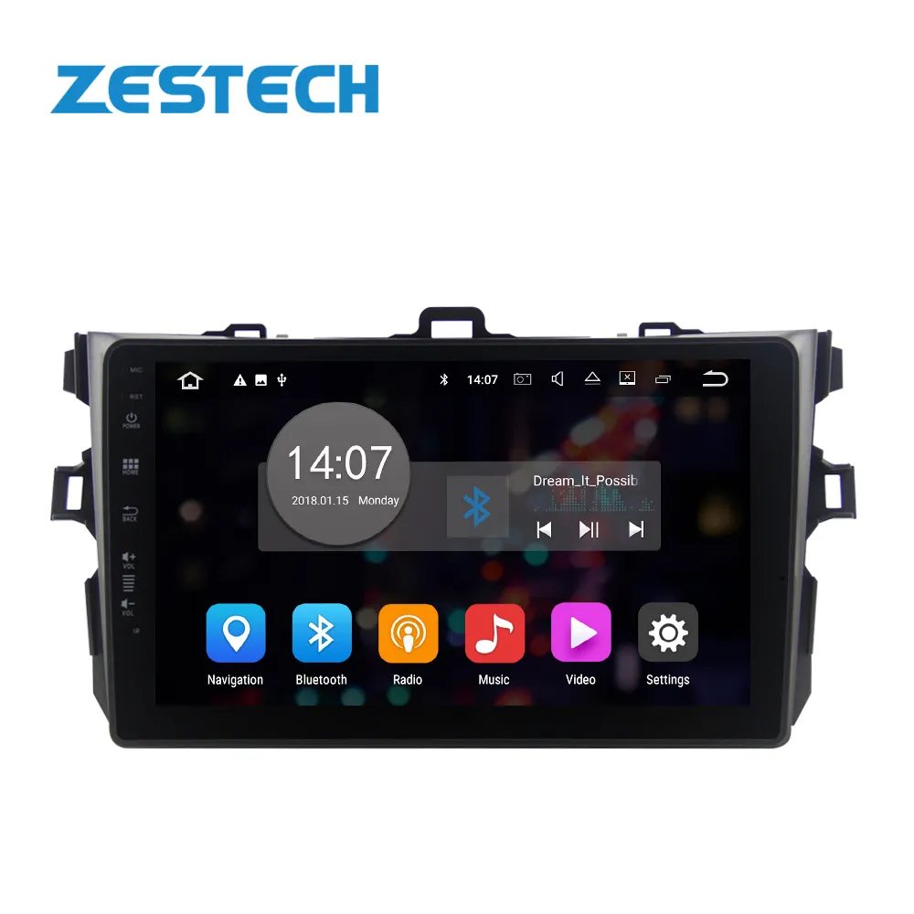 Zestestech — système de navigation gps avec lecteur cd/dvd, écran stéréo, pour Toyota corolla 2007/2008/2009/2010/2011/2012, Android 10, 7 pouces