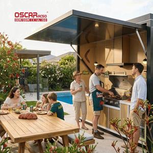 Set Dapur Luar Ruangan untuk Taman dan Halaman Belakang, Terbuat dari Baja Anti Karat 304 yang Dapat Disesuaikan dengan Pintu Lipat, Bebas Formaldehida - Product Image 1