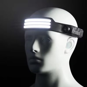 Lampe frontale LED rechargeable réglable avec lumière COB, batterie 2000 mAh pour le camping, la pêche, le cyclisme, étanche IP65, noire, portable - Product Image 4