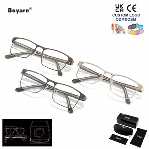 Gafas de Lectura Multifocales Fotocromáticas con Media Montura Metálica Boyarn, Gafas para <span class=keywords><strong>Presbicia</strong></span> con Protección Contra la Luz Azul - Product Image 3
