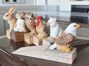 Fermaporta in Legno Rustico Intagliato a Mano Personalizzabile Decorazione per Casa Ufficio Hotel <span class=keywords><strong>Cuneo</strong></span> in Legno - Product Image 2