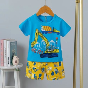 Conjunto de Ropa para Bebé de Algodón Puro, Estilo Casual, Unisex, Precios Económicos, 2 Piezas, Camiseta de Manga Corta + Pantalones - Product Image 5