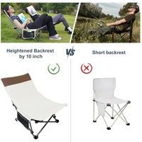 Chaises de camping à dos réglable avec poche latérale, pliables, en Oxford 600D, pour adultes, chaises inclinables portables