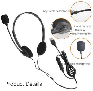 Auriculares con Cable USB, Cancelación Activa de Ruido (ANC), Orejeras de PVC y PU, Cable de 1.8M para Uso en Tráfico, Tabletas, Conferencias en Línea - Product Image 2