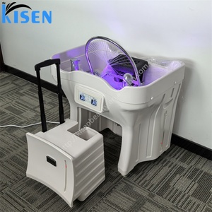 Lavabo de Plástico de Alta Calidad Kisen, Diseño Moderno y Lujoso, Portátil, para Baño, Spa, con Dos Tanques de Agua, para Lavado de Cabello, Salón de Belleza - Product Image 5