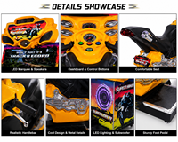 LECHUANG Machine de jeu d'arcade de course de motos pour enfants à monnayeur, simulateur vidéo en métal, plastique et acrylique, pour divertissement intérieur, version anglaise