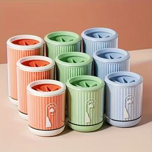 पुनः प्रयोज्य पोर्टेबल पीपी पालतू पाव क्लीनर कप गैर विषैले नरम ब्रश पर्यावरण अनुकूल मालिश आसान कुत्ते पालतू जानवर - Product Image 1