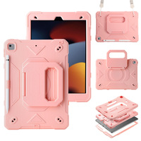 Étui pour tablette iPad 102 (7e/8e/9e génération) en silicone PC avec support rotatif et sangle de poignet, compatible Air 11 pouces, avec bandoulière, résistant aux chutes