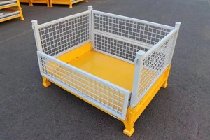 जस्ती इस्पात धातु भंडारण पिंजरे इलेक्ट्रोस्टैटिक पाउडर कोटिंग कार्गो भंडारण उपकरण के लिए स्थिर फोल्डेबल फोल्डेबल - Product Image 3