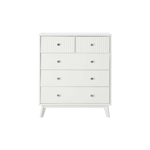 Collection EVEREST Meubles de maison Design minimaliste et moderne Commode à 5 tiroirs Bois massif de haute qualité Meuble de salon - Product Image 3