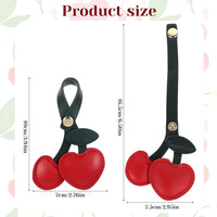 Schattig fruit kersen sleutelhanger mode hart kersen bedel hanger PU lederen rugzak accessoire