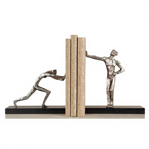 Superior Quality Human Bookends Creative Design Marble and Metal Cook Holder Affordable School Shelf Decoration - Product Image 1