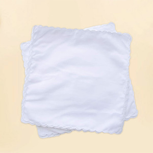 Pañuelos cuadrados bordados personalizados al por mayor, pañuelos de algodón de los años 60, <span class=keywords><strong>pañuelo</strong></span> de algodón puro con borde festoneado para mujer - Product Image 2