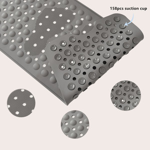 Alfombrilla de silicona para bañera y ducha, revestimiento antideslizante para el interior del baño, ventosas y orificios de drenaje para frotar los pies - Product Image 3
