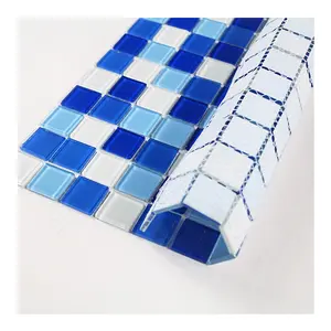 Foshan Factory Glass Mosaic Popular Glitter Crystal Glass Mosaic Kitchen Backsplash Tile For Wall