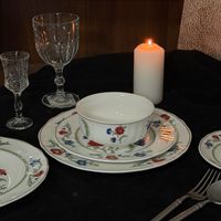 Ensemble d'assiettes à dîner imprimées de motifs floraux chinois vintage, ensemble d'assiettes en céramique rétro pour la décoration de table de mariage