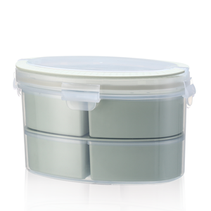 Food Container Food Microwavable Plastic Containers Plastic 4 Compartment Microwave Oval Food Container With Divider