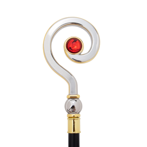 Vàng bạc sang trọng DấU HỏI đi bộ mía thời trang trang trí đi bộ thanh lịch quý ông cosplay mía núm crosier - Product Image 4