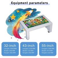 Mesa Táctil Inteligente con Pantalla Táctil Capacitiva, LCD de Alto Brillo para Interiores, Mesa de Juego Digital Interactiva con Proyección